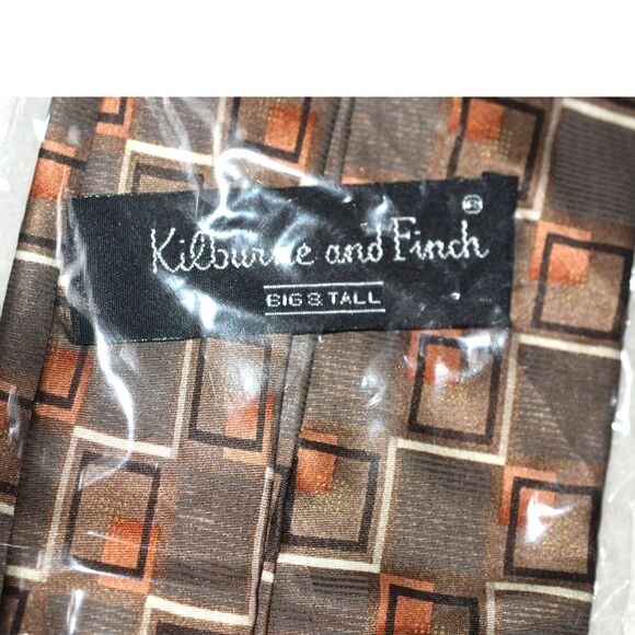 NIP Kilburne & Fitch Big & Tall 100% Silk Geo Design Striking Tie - Picture 2 of 3